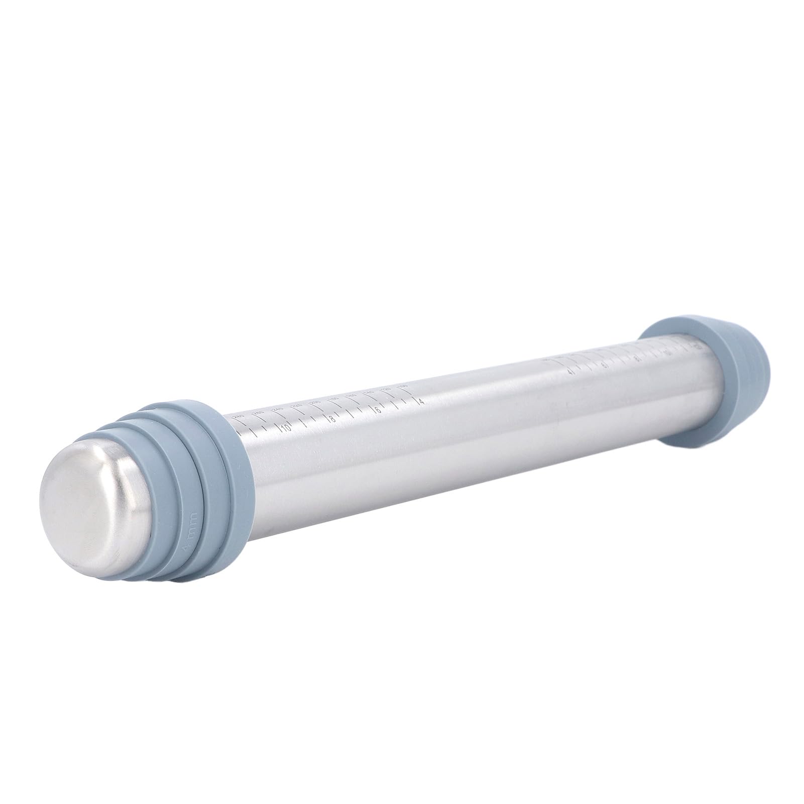 Rodillo de acero inoxidable con anillos guía de silicona, rodillo de masa antiadherente de 16.5 pulgadas para un grosor uniforme, herramienta de cocina de fácil agarre para hornear galletas y pasteles