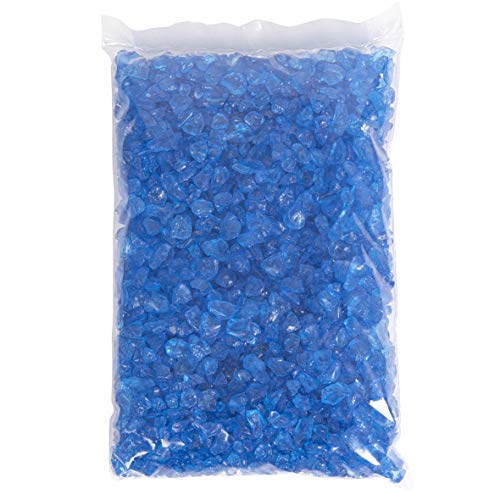 Piedras decorativas de cristal azul, 1 kg, tamaño aprox. 4 mm – 10 mm, decoración de mesa, jarrones decorativos
