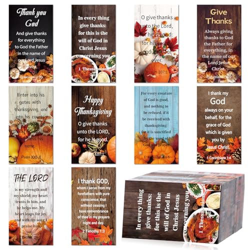 Moinchore 200 Pcs Thanksgiving Scripture Cards Bible Verse Prayer Cards