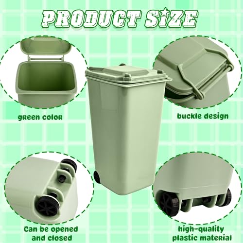 Image of 16 Pcs Mini Desk Trash Can Colorful Small Desktop Trash Can Bulk Miniature Curbside Garbage Bin with Lids Tiny Plastic Desktop Garbage Can for Home School Pen Holder Desk Organizer