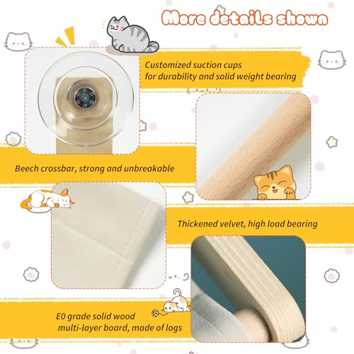 Hamaca plegable con ventana para gatos y cama colgante reversible resistente 7