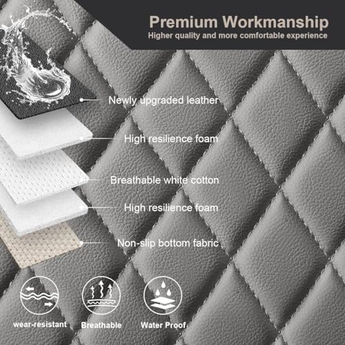 Image of BROGBUS Car Seat Cover Protector Mat Back Cushion Car Seat Mat (Grey, Pack of 1) (Only Rear Seat Mat) | Polyurethane