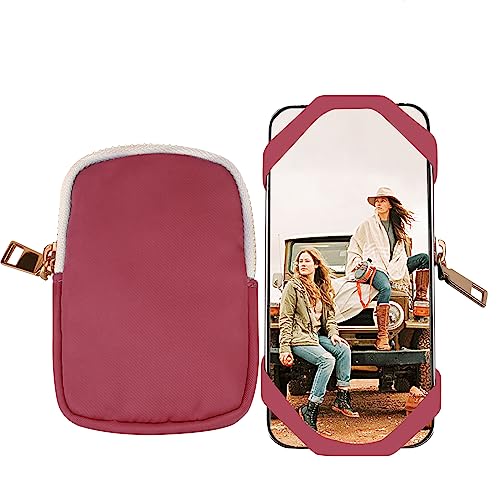 TOOLIN Porta carte per telefono cellulare, porta carte di credito, compatibile con la maggior parte degli smartphone, Rosa., 12X8X3CM, Moderno