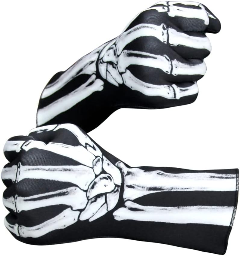 SzBlaZe Halloween Masquerade Skeleton Gloves Full Finger Gloves for Cosplay Skull Opera Costumes