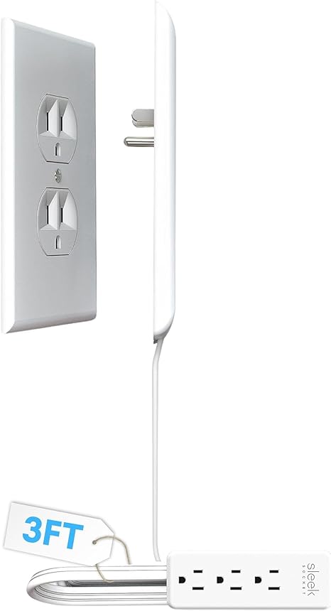 Sleek Socket Ultra-Thin Outlet Concealer + Extension Cord Kit 3 ft