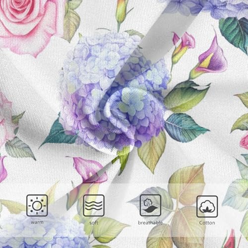 Joisal Cotton Toddler Underwear Floral Watercolor Pink Blue Roses Floral Little Girl Panties Aesthetic Briefs Kids Undies 2t3