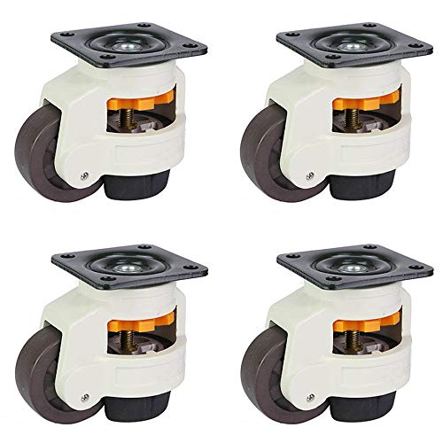 Roulette à tige réglable 75mm nylon pour surélever meuble et équipement fixe