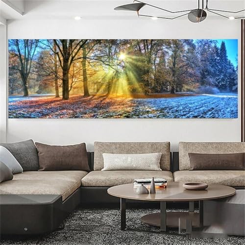 Peinture de forêt d'automne dsdsgog : décoration murale anti-stress