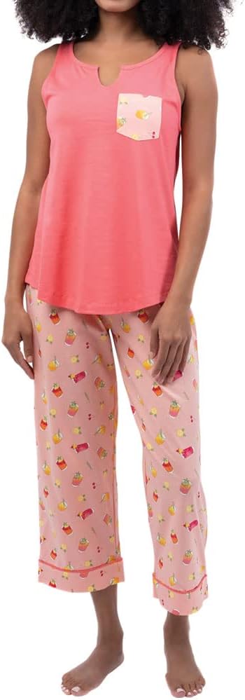 PajamaGram Womens PJs Sets - Ladies Pajamas Capris 100% Cotton