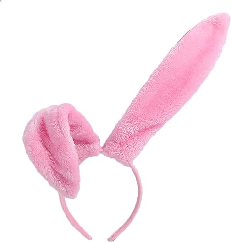 JOYVIP Diadema de orejas de conejo de Pascua con orejas de conejo de peluche para fiesta de cosplay