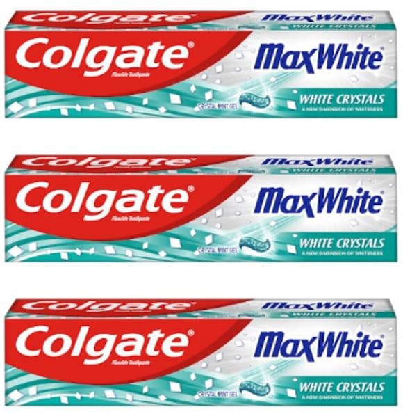 Colgate x3 Max White with White Crystals 100ml Each Toothpaste