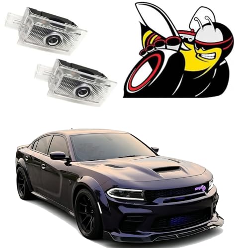 2Pcs Car Door Lights Compatible with 2013-Present Charger Scat Pack Personality Pattern LED Projector Courtesy Welcome Light