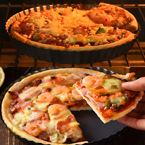 Foto von FOROREH Quicheform Ø 28 cm Tarteform, Antihaftbeschichtung Tortenform mit entfernbarem Boden, Kuchenform Rund Quiche Tarte Form zum Backen