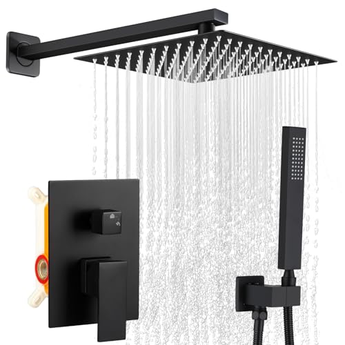 SGUVK Matte Black Rain Shower Set with Handheld