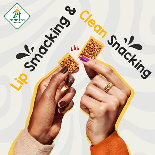 Image of 24 Mantra Organic Peanut Chikki - 18g, Pack of 40 | Crunchy, Healthy, and Delicious | No Added Preservatives and Colours | Made with Jaggery and protein rice peanuts - 720G