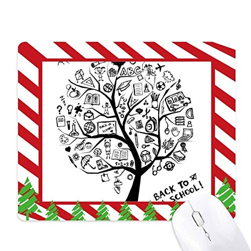 Tapis de souris arbre silhouette style école graffiti joli et tapis de canne de Noël grand format