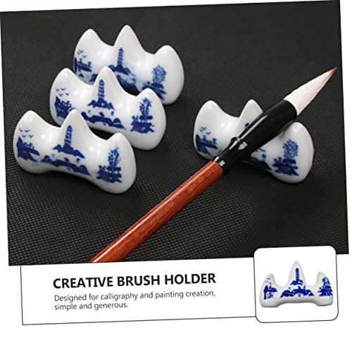 Corhad 12Pcs Penholder Pen Holders Para Cuartos Calligraphy Brush Decorative Paper Weight Calligraphy Writing Brush Rack Porcelain Chopsticks Rest Sumi Pen Holder Sumi Pen Rack #TOP5