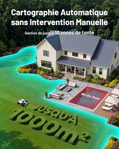 MAMMOTION LUBA Mini 2 AWD 1000 Mähroboter ohne Begrenzungskabel, Empf.1000㎡ Tri-Kamera-AI-Vision & NetRTK-Positionierung, Auto-Mapping, DropMow-Modus, 80% Steigung, Schnitthöhe 20-65mm, 10 Multi-Zonen