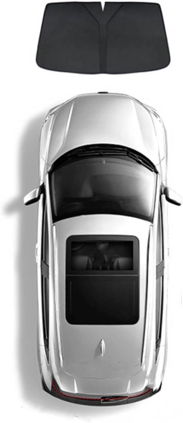 FIRMGROVE Car Window Sunshades for Tesla Y 2025-, Custom Fully Shading Shades Visor Anti-UV Foldable Privacy Blinds Front Rear Sun Shade Cover Protection Accessories,I windshield