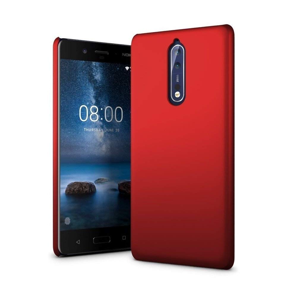 Nosson Matte Rubberised Matte Hard Case Back Cover for NokiaL640 (Red