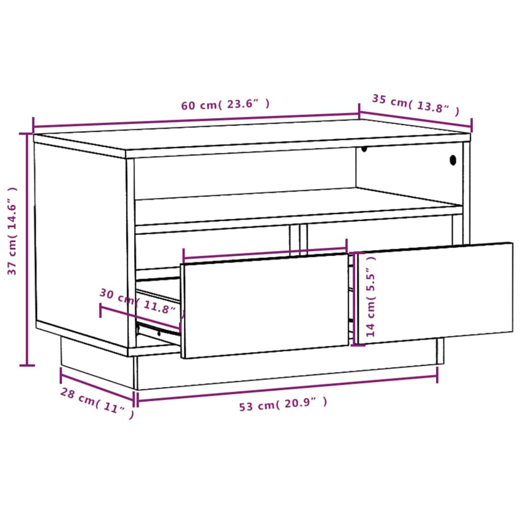 Meuble TV LED,Meuble TV 180 cm Longueur,Meuble TV Marron Miel 60x35x37 cm Bois de pin massifConvient au Salon, à la Chambre à Coucher, à la Salle de séjour