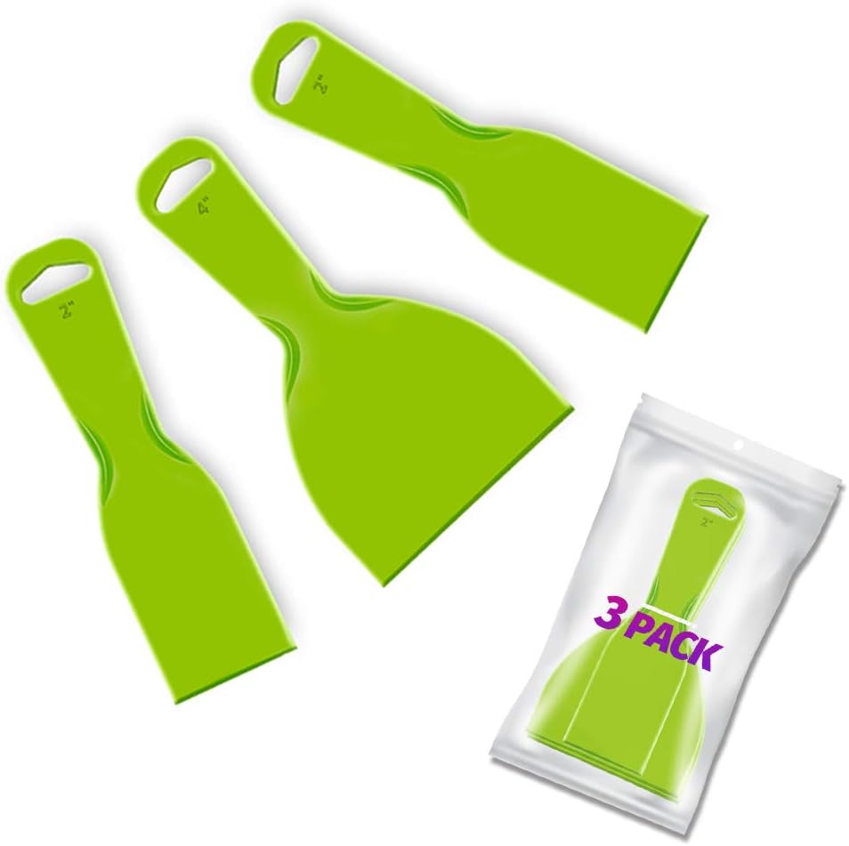 (3Pack) Plastic Putty knife, Plastic Wallpaper Scraper