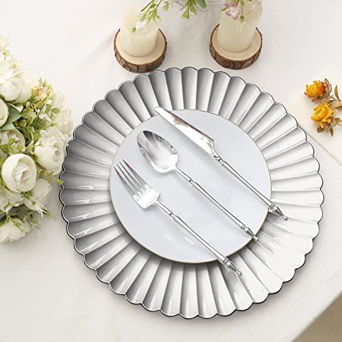 Tableclothsfactory 6 Pack Platos Plateados Desechables 13" miniatura 6