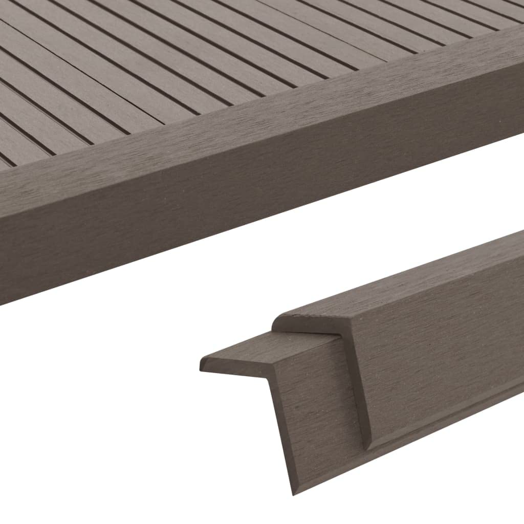 Generico Profili Angolari per Bordi 5 pz in WPC 170 cm Marrone Scuro,Articoli di ferramenta,Materiali da Costruzione,Pavimenti e tappeti-45022