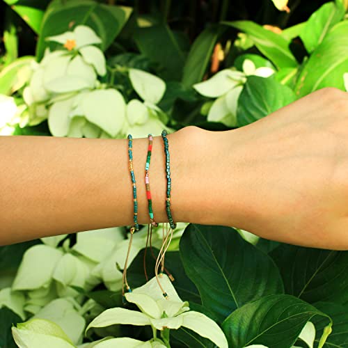 Image of C.QUAN CHI Colorful Miyuki Beads Bracelets Handmade Friendship Beaded Bracelet Stack Adjustable Bracelet Jewelry For Women