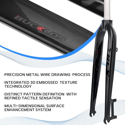 BUCKLOS 26/27.5/29 inch Mountain Bike Rigid Forks, 1-1/8\" Threadless Straight MTB Rigid Front Fork Disc Brake, QR 9x100mm Super Light Aluminum Alloy Bicycle Fork for Mountain Bikes