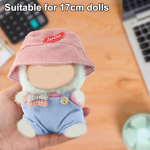 lasuroa 3szt 17cm Zestaw Ubranek dla Lalek, Kawaii Stroje dla Lalek Stylowe Ubrania Uroczy Kapelusz Sweter Ogrodniczki do Doll Akcesoria Zamienne