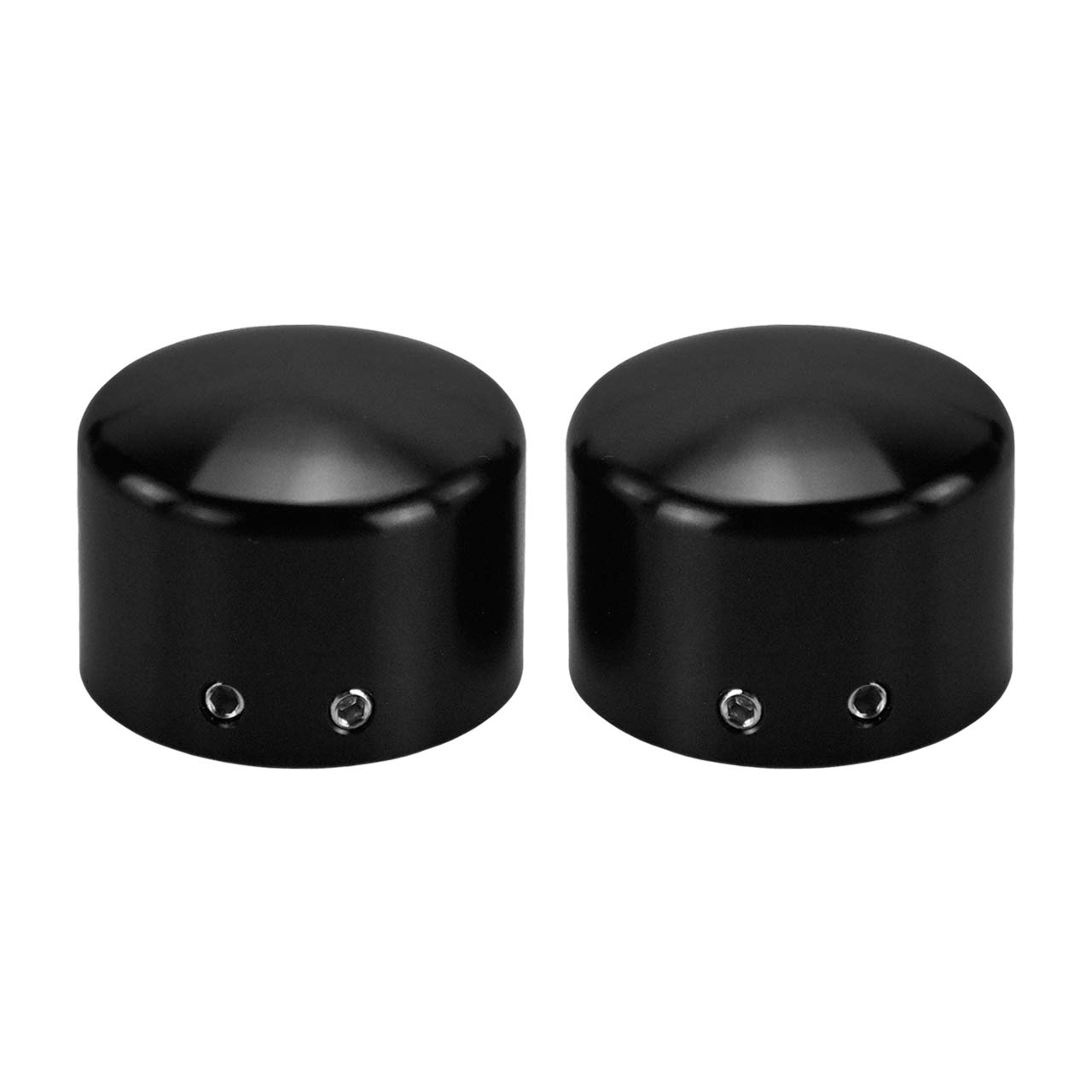 Tappi Copri Asse Anteriore Set 2 Pezzi Nero per Harley Sportster XL 1200 Dyna Softail Fat Boy Touring