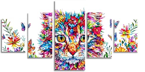 Diamond painting fleur et papillon Mefooge | Kit complet de broderie 5 pièces 125x63cm F714