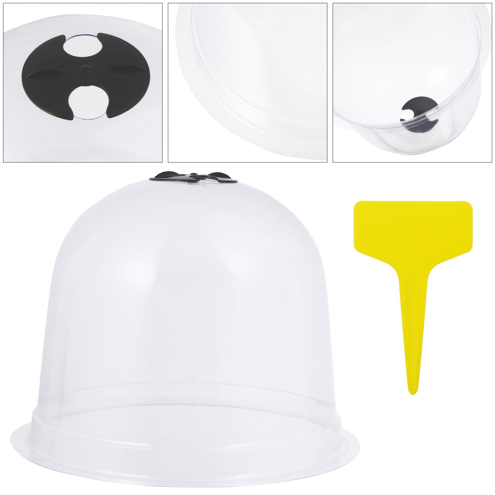 6 pièces Lot Cloches de Protection pour Semis avec Piquets de Fixation Sol et Étiquettes Housse Plastique Respirante pour Plantes Protection Gel et Froid Couleur Aléatoire