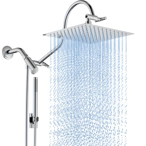 MakeFit All Metal 10" High Pressure Rain Shower Head with Handheld Combo