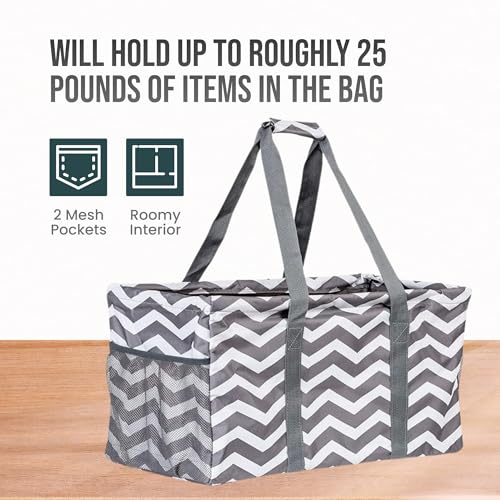 Image of Extra Large Utility Tote Bag - Oversized Collapsible Pool Beach Canvas Basket
