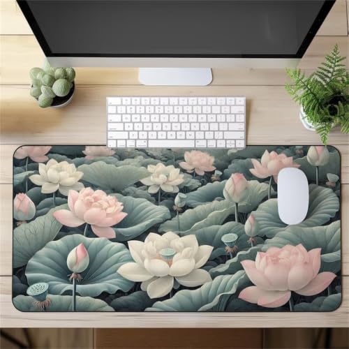 Tapis de souris grand format lotus gaming bureau 700x400mm 2mm