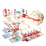 Set di giochi di ruolo da medico, custodia medica per bambini, giocattolo interattivo con luce e suono, set da gioco per pediatra, in valigetta per giochi di ruolo, casa, prescolare, regalo per