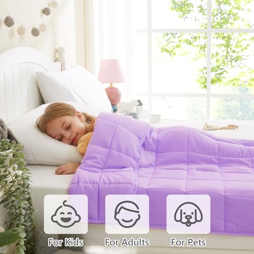 L'AGRATY Weighted Blanket - 36"x48" 3lbs Microfiber Material with Glass Beads Small Blanket for All-Season Summer Fall Winter Soft Thick