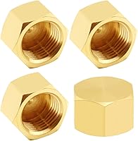 Uenede 4PCS Brass 1/2 Inch NPT Female Outer Hex Pipe Caps - Durable End Plugs for Water Oil Gas Lines