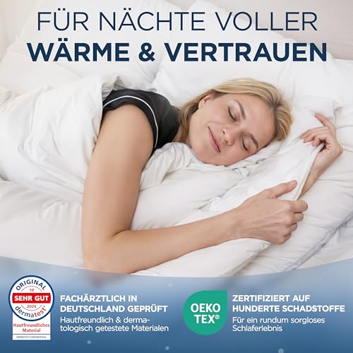 Samthus Feder- und Daunendecke 155x220cm | himmlisch weiche Ganzjahresdecke – Ansicht 3