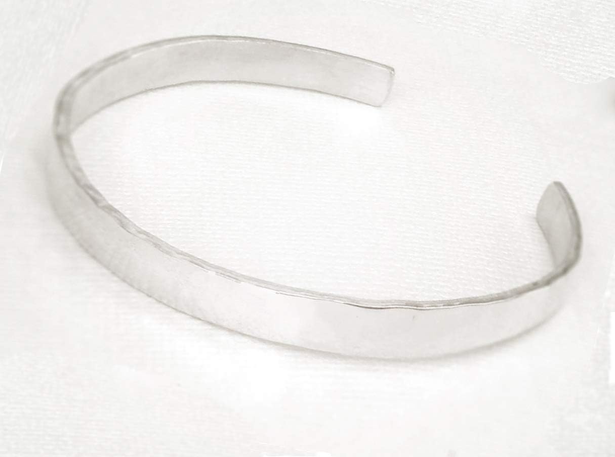 Hammered Sterling Silver Cuff Bracelet, Solid .925 Silver - Customizable