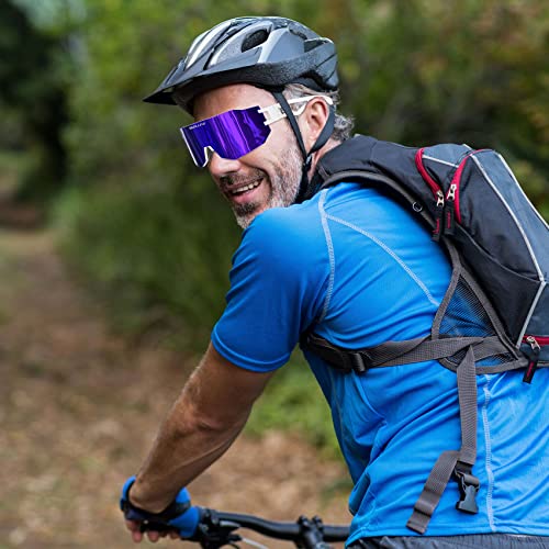 Bollfo Polarized Sports Sunglasses, Cycling Glasses With 3 Interchangeable Lenses For Men Women Baseball Driving Fishing #TOP1