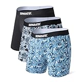 [Separatec(セパレーテック)] ボクサーパンツ ロング丈 蒸れない 分離型 前開き 速乾素材 メンズ 3枚組 (ブラック＋クレヨンプリント) M(USサイズ)