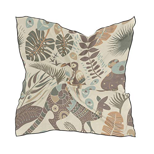 Womens Vintage Barber Pole Flag Silk Feeling Square Scarf Satin Neck Scarves Head Hair Wraps