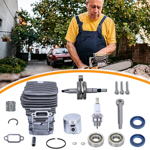 Mtanlo Zylinderkolbensatz für Stihl MS291 MS291C MS271 MS271C Kettensäge, Zylinder mit Lagern, Öldichtungen, Zündkerze, ersetzt 1141 020 1206