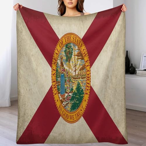 Couverture drapeau de Floride 101x127 cm pelucheuse et douce pour canapé