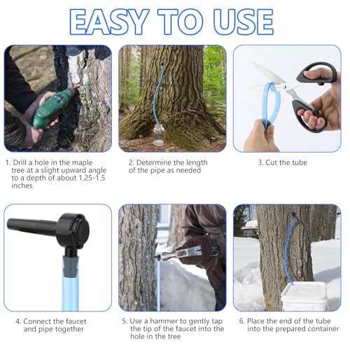 Image of Maple Syrup Tapping Kit, Upgrade Maple Taps Set Include (15) Maple Syrup Taps, 33 -Ft Food Grade Tubing, 1 Drill Bit, Maple Tree Tapping Kit for Experts or Beginners (15 SET)
