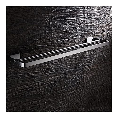 Porte-serviettes salle de bain mural inox, étagère de rangement double rail et accessoires