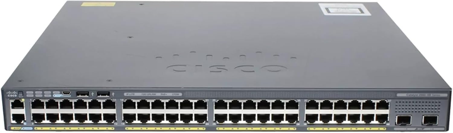 Cisco WS-C2960XR-48LPD-I Catalyst 2960XR 48P 1GbE PoE 2P SFP+ Switch w/ Dual PSU (Renewed)